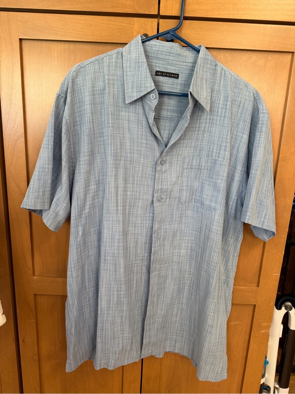 Eddie Bauer Light Blue Short-Sleeve Button-Down Shirt
